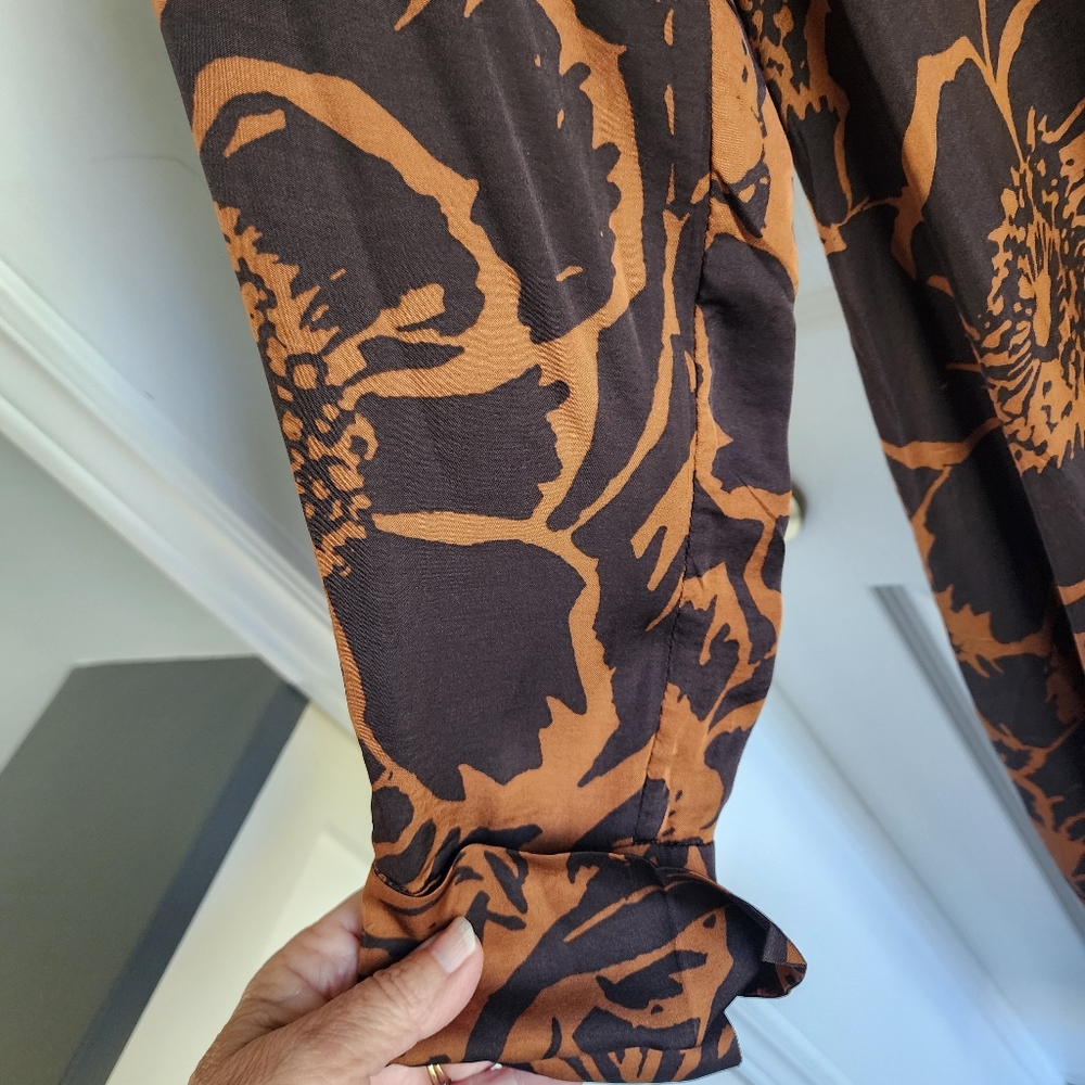 COS Black and Brown Floral Midi Shirt Dress - Picture 8 of 14